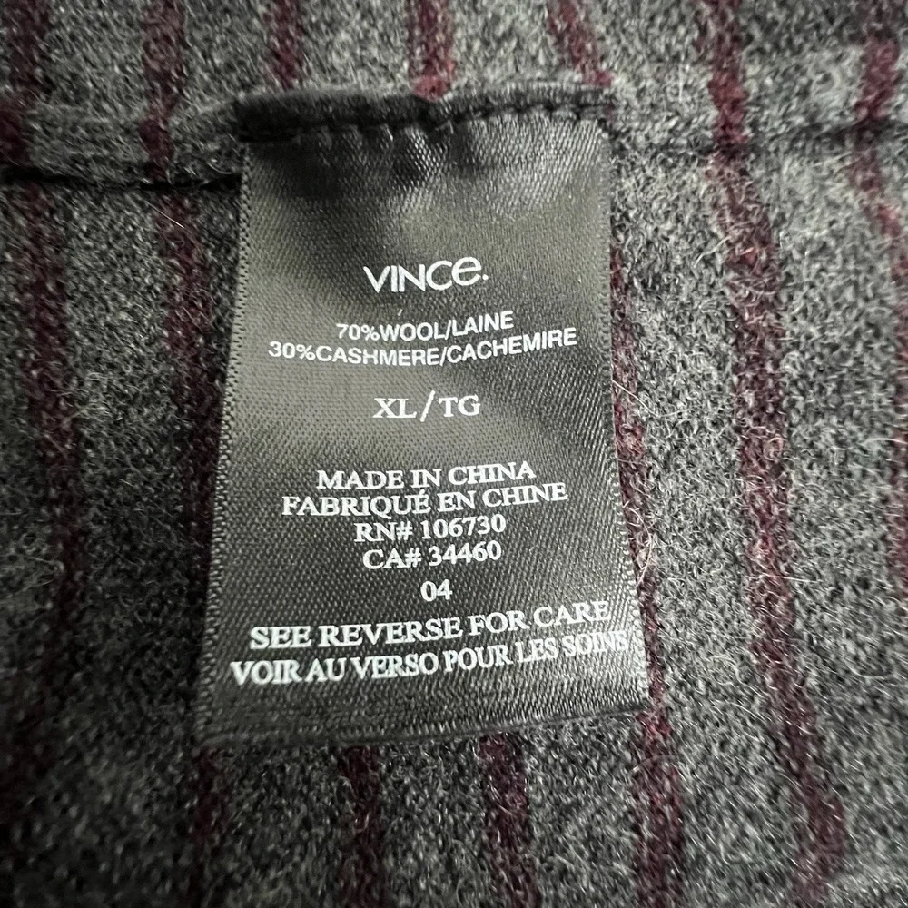 Vince Men's Gray Wool Cashmere Crewneck Sweater XL Soft‎ Comfortable Xlnt Cond!